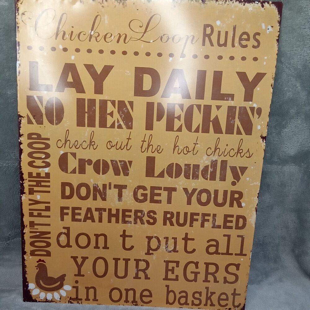 Chicken Sign Farmhouse‎ Rustic Metal